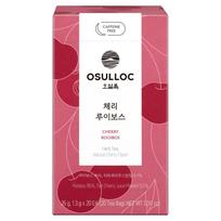 OSULLOC Cherry Rooibos Herbal Tea Bags Caffeine-Free Sweet Cherry Blended Tea 26g 1.3g x 20ea X 1box red