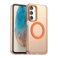 Dėklas Samsung Galaxy M35 5G Magsafe belaidžio įkrovimo dangtelis Samsung Galaxy M15 M35 M55 5G dėklas Smūgiams atsparus matinis TPU dangtelis For Galaxy M15 oranžinė