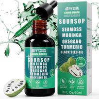 Soursop Bitters Skysti Lašai 10-in-1 su Nori, Moringa, Ciberžole, Juodgrūde | 60ml | Ekologiška Formulė Imunitetui ir Virškinimui Palaikyti