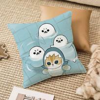 Luxury Cute Mofusand Cat Pillow Case Anti-Dustmite Invisible Zipper Sofa Bed Peach skin 18*18(CM)-1Pcs
