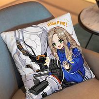 Astronaut Hugh Game Pragmata Diana Pillow Case Cover Nap Time Sofa Living Home Room Bedroom Backrest Cushion Square Cojines Peach skin 18*18(CM)-1Pcs