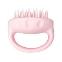 Hair Scalp Massager Silicone Hair Brush Head Body Scalp Massage Brush Hair Washing Clean Comb Bath SPA Shower Massage Brush rožinė