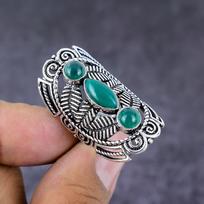 Green Onyx Handmade 925 Sterling Silver Gift Jewelry Ring Size 6 Q6e34