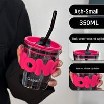 Aukštos vertės stiklinė su šiaudeliu ir logotipu - stilingas suvenyras bambuko dizainas 350-450ml