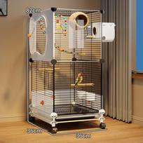 Luxury Splash-proof Large Bird Cage for Parrots, Cockatiels, Budgies, Sun Conures, and Peonies Play 10-in-1: Basic + Swing + Ladder
