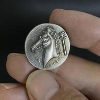 Vintage Greek coins, Hercules horse head coins, necklaces, Sicilian Carthaginian coins, jewelry pendants