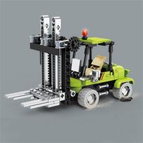 4 in 1 Engineering Lift Trucks Excavator Crane City Construction Vehicle Car Model Building Blocks Bricks Children's Toys Gift