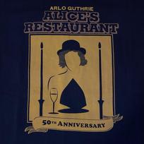 pakartotinis spausdinimas ARLO GUTHRIE Alice's Restaurant 50-asis jubiliejus. Liaudies T-shirt 2015 Unisex T-shirt L