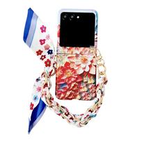 Dėklas Motorola Razr 60 Razr 50 Šviežios gėlės Dažytas Reljefinis pojūtis Riešo dirželis Atsparus smūgiams Kietas PC Dangtelis Capa Korpusas Motorola Razr 50