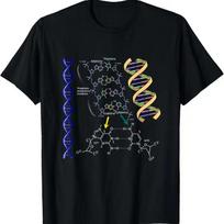 DNA dvigubos spiralės struktūra Mokslo Chemijos Grafinis Marškinėlis Kvėpuojantis Medvilninis Trumpomis Rankovėmis T-shirt S
