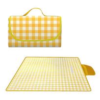 1pc Non-woven Fabric Picnic Blanket Green/Yellow Suitable For Beach Vacations, Camping, Parties, Hiking, And Family Concerts YMY