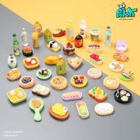 Polok Miniature Simulation Food Model Set Assorted Dessert Drink Bottles Micro Scenery Decor Ornament For Diy Craft Decoration