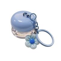 Refillable Mini Lip Mask Jars 5g Capacity With Keychain Pendant Lip Balm Containers Empty Plastic Jars DIY Cosmetics mėlyna
