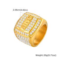 Vnox Hippie Full Zircon Stone King Ring for Men,Hip Hop Gold Plated Stainless Steel Signet Ring,Bling Crystal Rapper Stamp Ring 12