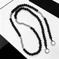 120 cm New Crossbody Luxury Safety Wooden Beads Mobile Phone Case Lanyard Chain Fashion Handmade Black Wood Strap for Shoulder About 120 cm long