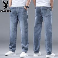 PLAYBOY Men's Summer Loose Straight Jeans 31 mėlyna-pilka spalva