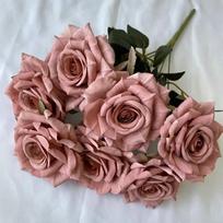 4pcs Artificial 7-heads Diamond Roses Bouquet Silk Orange Flower Simulation Rose Fake Flowers Shopping Mall Decoration Floral