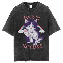 Talk To The Jelly Beans Anime Y2K It's Me Women Print T Shirt Retro Washed Cotton Tops Tees Tshirt Hip Hop T-shirts S įvairiaspalvis