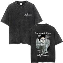 Washed Vintage Deftones Diamond Eyes Album Graphic T-shirt Men Women Retro Rock Pop Music T Shirts Men's Oversized Short Sleeve S įvairiaspalvis