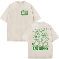 Vintažiniai plauti Debi Tirar Mas Fotos DTMF Šokančios varlės Marškinėliai Bad Bunny 2026 Spausdinti drabužiai Trumpomis rankovėmis Marškinėliai Vyriški Moteriški S įvairiaspalvis