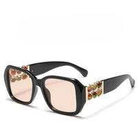 Women Luxury Sunglasses for Women with Rhinestones Sun Glasses Decoration Shades Large Frame Wrap Designer Ladis Glass 2026 no case