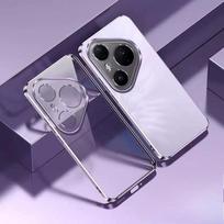For Huawei Pura 90 Pro Max Ultra-thin Plating Silicone TPU Case For Pura 90 Pro Max Electroplating Transparent Shockproof Cover For Pura 90 Pro violetinė