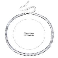 Luxury Shiny Square Zircon Choker Necklace Women Crystal Exquisite Short Necklace Wedding Bride Jewelry Gift