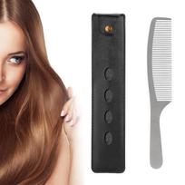 PU Leather Storage Bag Hair Styling Comb Fine Teeth Dressing Comb  For Salon Apple Comb