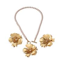 Pearl Beaded Multilayer Jewelry Set Light Luxury Women's Necklace Suit  Bridal Style C