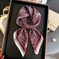 Fashion Scarf Luxury Hijab Print Turban Square Female Headscarf Wraps Bandana Headband Windproof Shawl Neckerchief Handkerchief 70x70cm