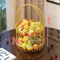 Luxury Handheld Fruit Basket Creative High-End Home Storage Tray Stylish Layered Basket for Snacks Dry Fruits Desserts