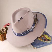 Wool Hat Cowboy Hat Top Hat European and American Felt Hat Hat Women Autumn and Winter L（58-60cm）