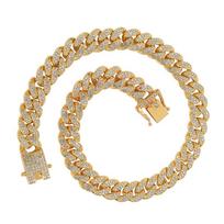 Luxury  Wide Cuban Chain Pet Collar Gold Plated Chains With Zircons Necklaces for Cats Dogs 20CM