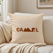 Luxury Vintage Brand C-Cameles Cushion Cover Linen Pillowcase Soft For Sofa Bed Home Room Decor Peach skin 18*18(CM)-1Pcs