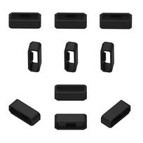 Rubber Buckle Fixing Ring Compatible with Smart Watch Replacement Accessory Garmin-Venu 2S/Vivomove 3s/GarminActive S 22 juoda