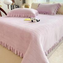 Winter Plush Luxury Bed Sheet Set Home Textiles Korean Simple Solid Colour Double Bedspread Pillowcase 3pcs Queen Bedding Set 200x230cm-3pcs set