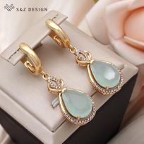 Fashion Luxury Water Drop Crystal Dangle Earrings For Women Girls Party Cubic Zirconia Eardrop Jewelry Gift