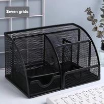 1 PC rašiklio laikiklis, didelės talpos metalinė stalinio kompiuterio laikymo dėžutė biuro ir mokyklos reikmenims gray
