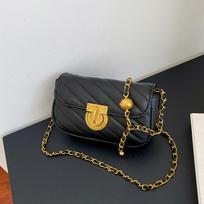 Fashion women's bags autumn and winter new trendy fashion rhombus embroidery thread personalized lock messenger bag chain bag fashionable shoulder bag juoda