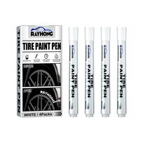 Tire Paint Marker Pen, Car Tyre Lettering Kit, Permanent Rubber Paint Pen for Graffiti, Decoration, and Touch-Ups 4pack/box