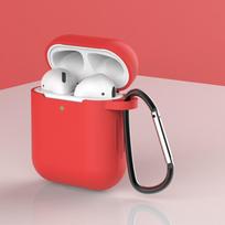Vienspalvis silikoninis minkštas dėklas, skirtas „Airpods“ 1/2 skysto silikono belaidis „Bluetooth“ ausinių apsauginis dangtelis, skirtas „Airpods 2“ Airpods 1/2 raudona
