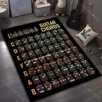 Guitar Chords Print Carpet for Living Room Bedroom Bedside Sofa Table Floor Mat Large Size Home Area Rug Decor Music Lover 40x60cm (16x24in)