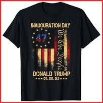 President Donald Trump Inauguration Day 2025 Memorabilia Black Cotton T-Shirt Unisex T-Shirt XXXXL
