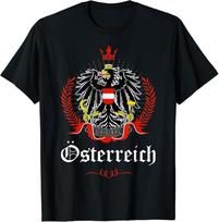 NAUJAS RIBOTAS Austrijos erelio herbas Dovana Austrijos vyras moteris Marškinėliai S-3XL Unisex Marškinėliai XXXXL black