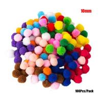 Funny Ecofriendly Soft Fluffy Balls Fluffy Poms Decorations DIY Sewing Craft Plush Craft Pompoms 10mm
