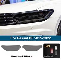 Dūmų juodos spalvos iš anksto supjaustyta apsauginė plėvelė automobilio priekiniams žibintams, skirta Volkswagen Passat B8 B9 Universalas, apsauganti nuo įbrėžimų, blizgi automobilių vinilinė plėvelė For B8 15-22 SMK black