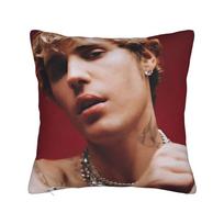 Pillow Cover Jb Biebers Vintage Pillow Case For Sofa Couch Bed Living Room Pillowcases Peach skin 18*18(CM)-1Pcs