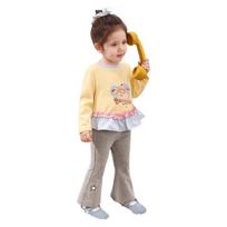 LUSON Baby Girl's Cartoon Long Sleeve Tee 100 rožinė