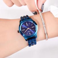 Fashion high-value steel belt watch women's light luxury rhinestone dial waterproof quartz watch