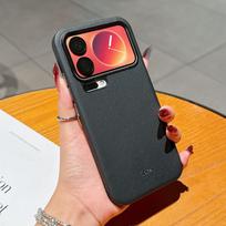 Applicable to Xiaomi 17Promax mobile phone case Redmi K90 lychee leather pattern 15U metal lens ring anti-drop protective case xiaomi 17